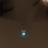 Glow In The Dark lotus Flower Shaped Pendant Necklace For Women Jewelry - Minihomy