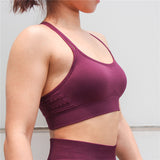 Perforated Fitness Gym Bra for Women with Double Straps - Seamless Sport Yoga Bra