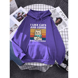 I Like Cats And Coffee Printed Women Hoody - Minihomy