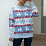 Snowflake deer pullover woman