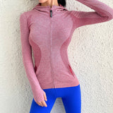 Hooded sports jacket women running yoga wear