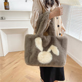 Cute Cartoon Rabbit Ears Plush Bag - Minihomy