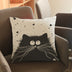 Cat Pillow Cartoon Images Linen Cotton Blend Cushion Cover Pillowcases - Minihomy