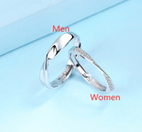 S925 Sterling Silver Couple Rings With Diamonds For Men And Women