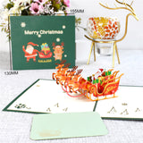 3D Merry Christmas Cards Christmas Tree Winter Gift Pop-Up Cards Christmas Decoration Stickers - Minihomy