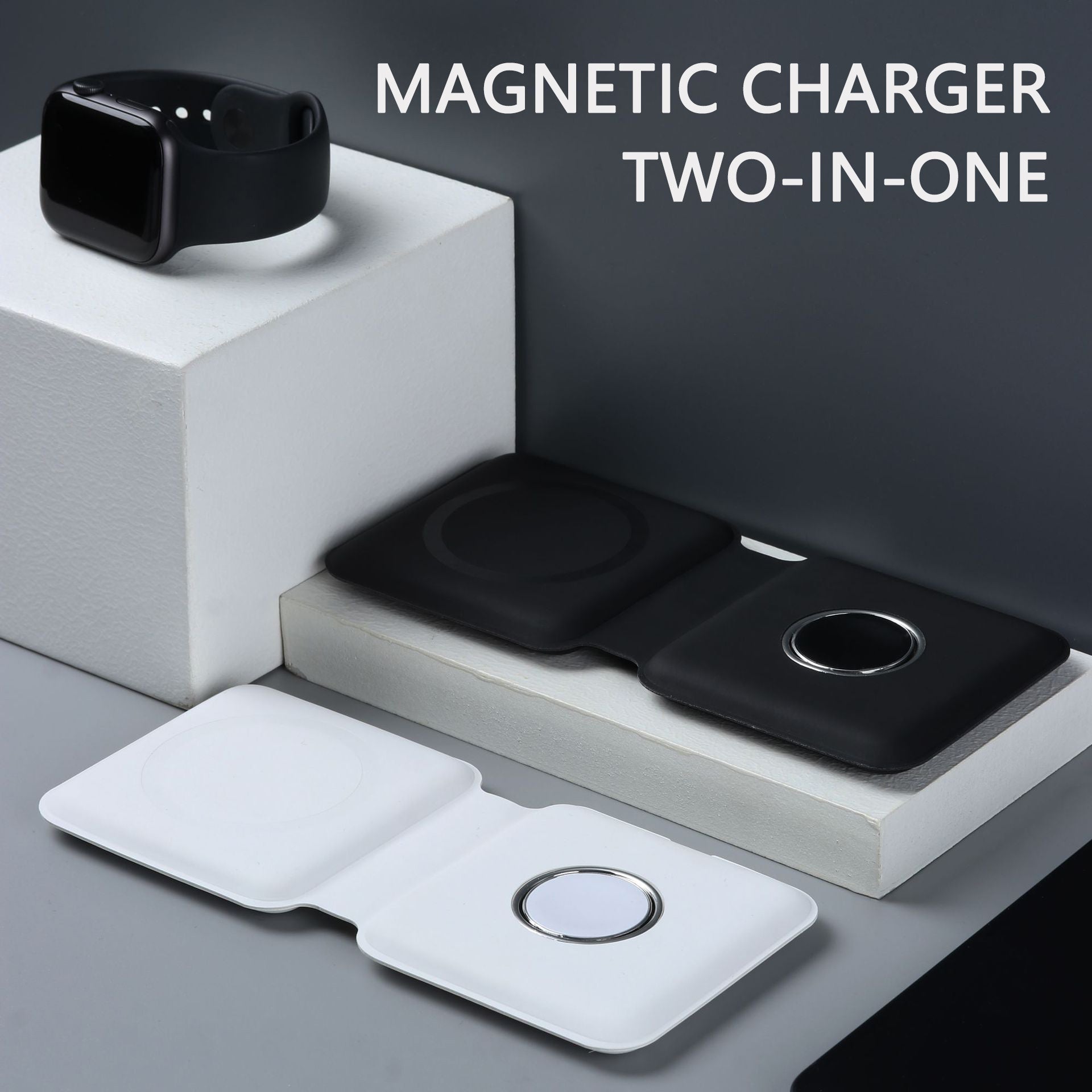 2-in-1 Magnetic Wireless Charger - 15W Fast Charging Pad for iPhone & Android