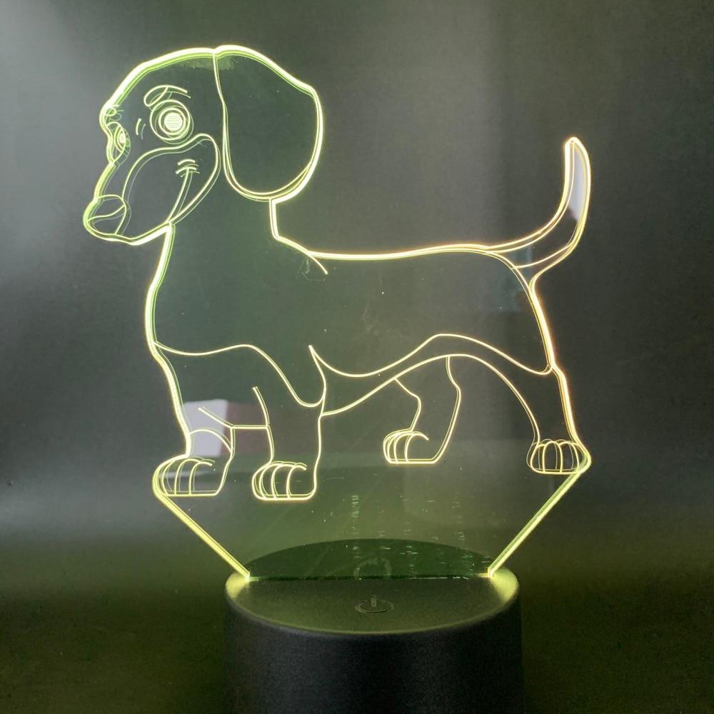 Dachshund 3D Night Light Desk USB Battery Decorative Light - Minihomy