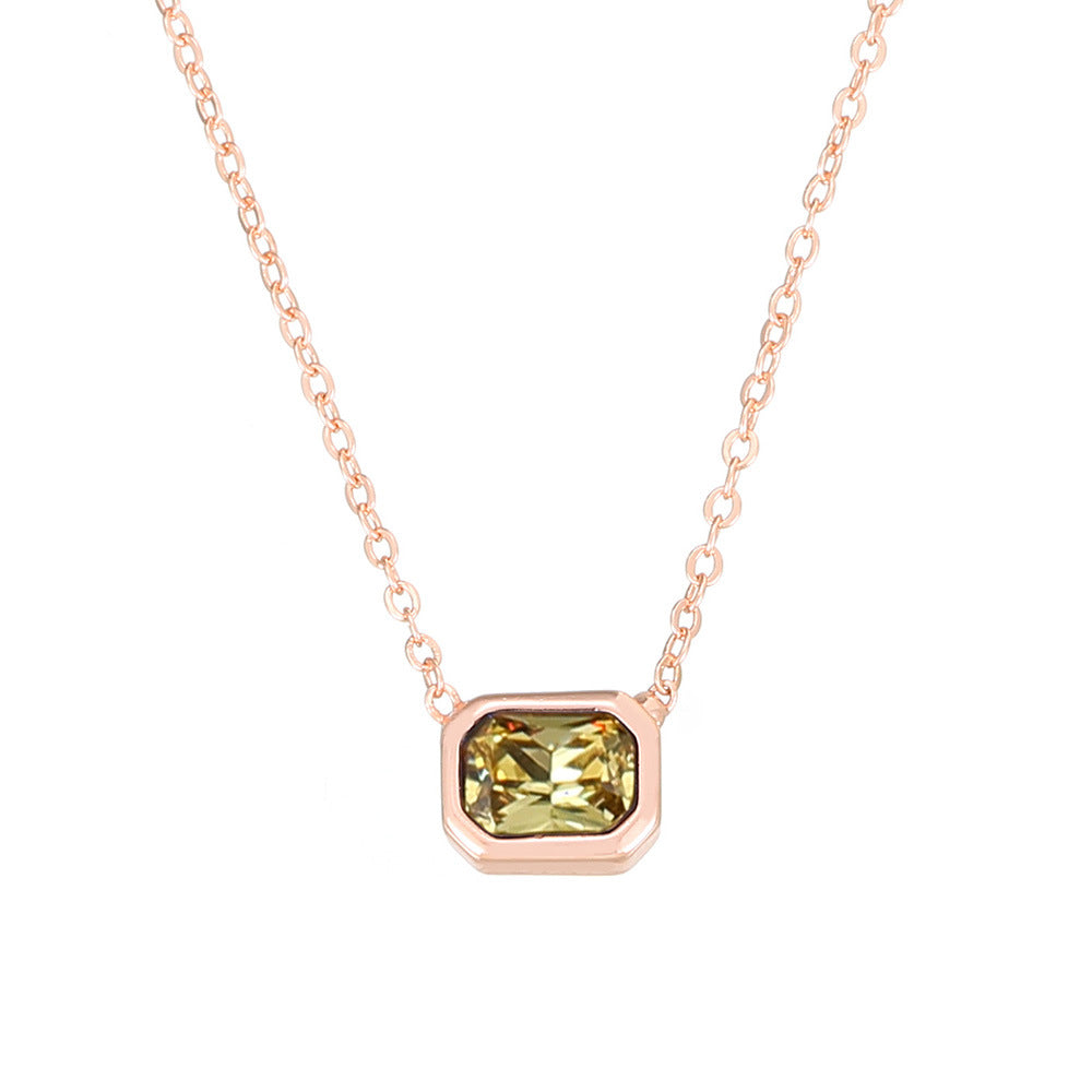 Ins Style Color Cube Sugar Zirconium Clavicle Chain: Elevate Your Style with Elegance - Minihomy