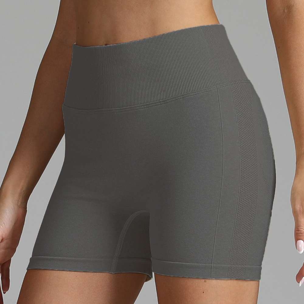 High Waist Yoga Shorts for Women - Seamless, Solid Color, Hip-Lifting Fitness Pants - Minihomy