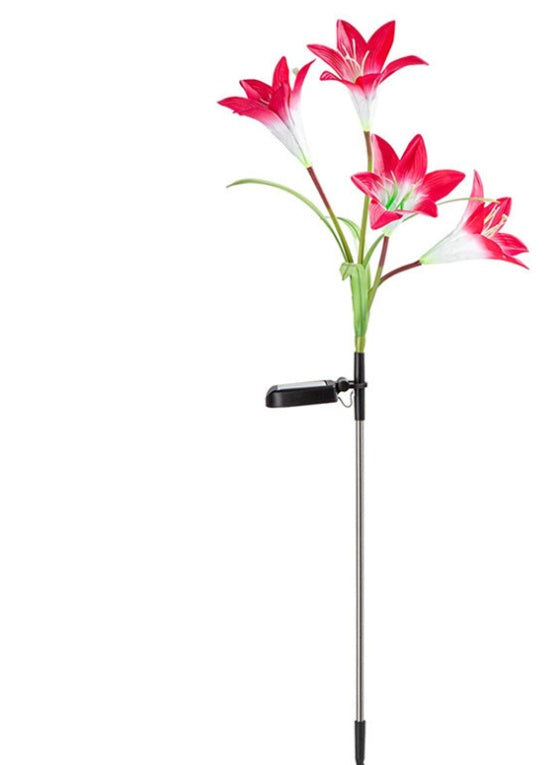 Solar Lily Flower Lights - LED Garden Lights, Waterproof Lawn & Landscape Decor