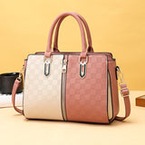 Stitching Embossed Texture Large Capacity Shoulder Messenger Bag