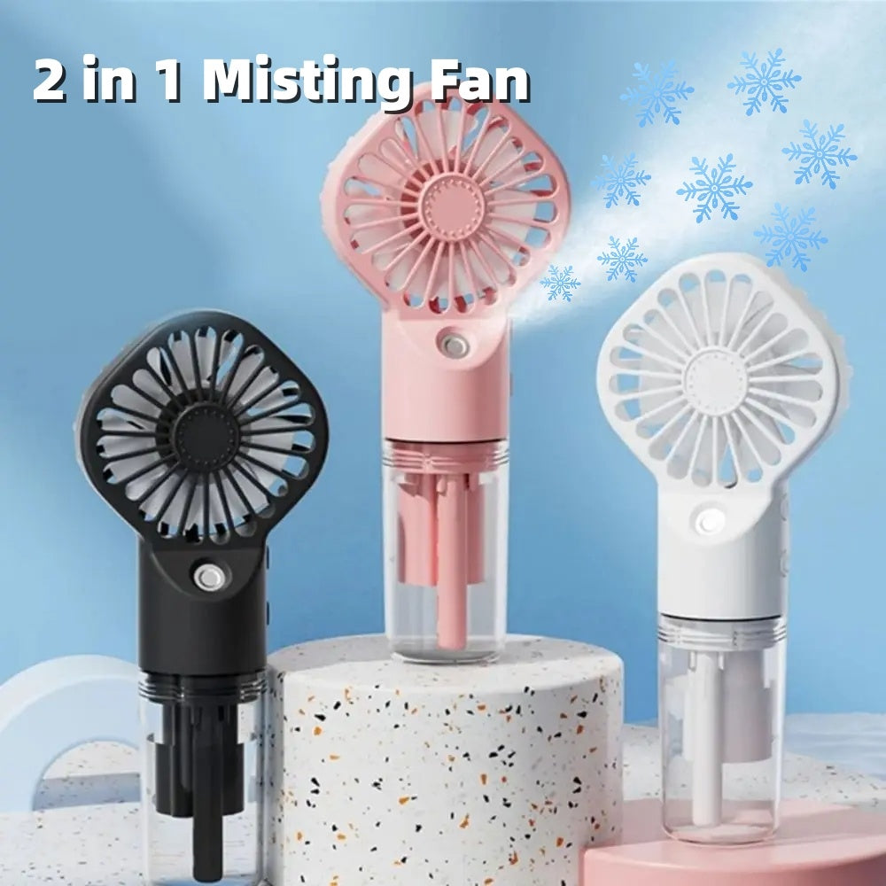 Portable USB Mist Fan - Powerful, Icy & Refreshing Humidifier for Home & Travel