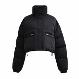 Stand Collar Zipper Short Down Coat Winter Thermal Cotton Coat