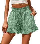 Women's Chiffon Print Casual Pocket Shorts