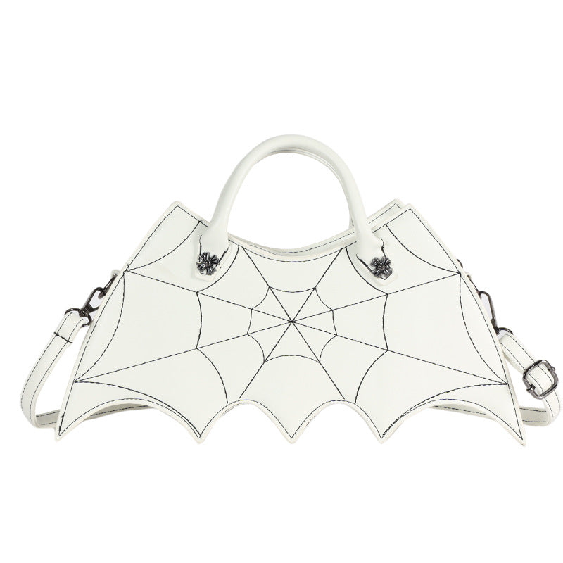 Halloween Spider Web Shape Shoulder Bags Personality Batgirl Messenger Crossbody Bag