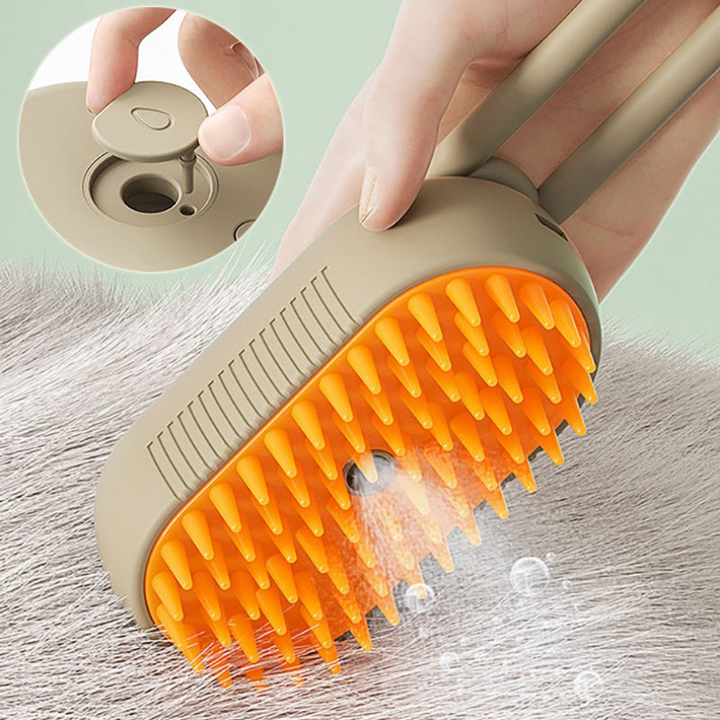 3-in-1 Electric Spray Cat Steam Brush for Pet Grooming - Professional Hair Removal and Massage Comb - Minihomy