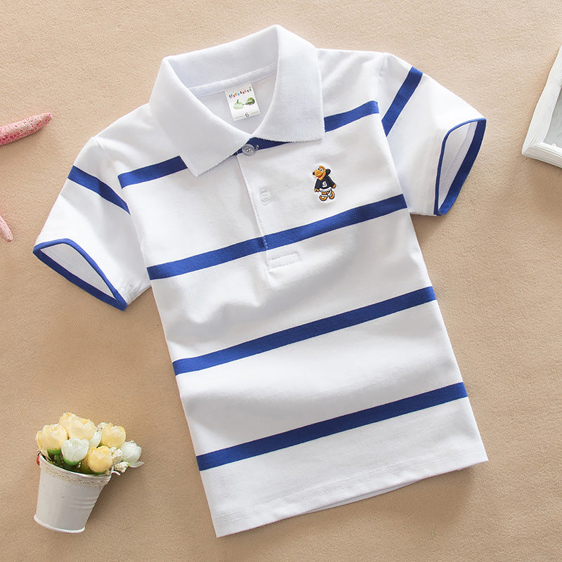 College Style Boys Polo Short Sleeve T-shirt: Cool and Casual Everyday Wear