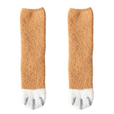 Women's Coral Fleece Cat Paw Pattern Thick Warm Socks