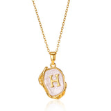 Simple 26 Letters Drop Oil Three-dimensional Necklace: Personalized Elegance