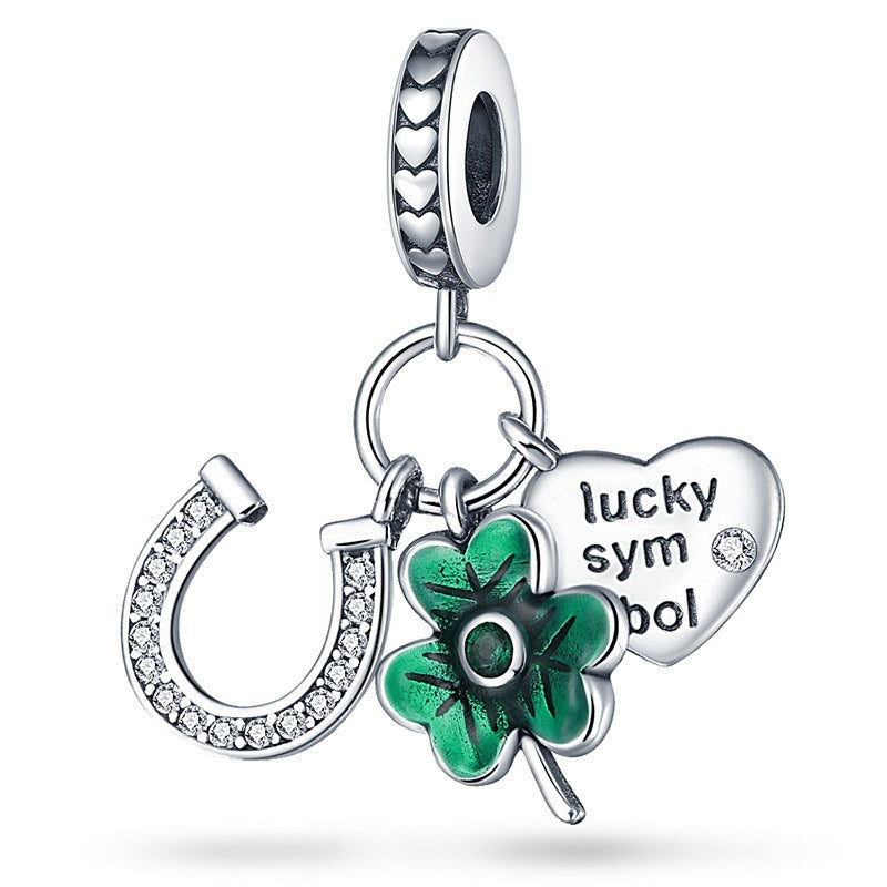 Lucky U-shaped Horseshoe Clover Wishing Tree Pendant