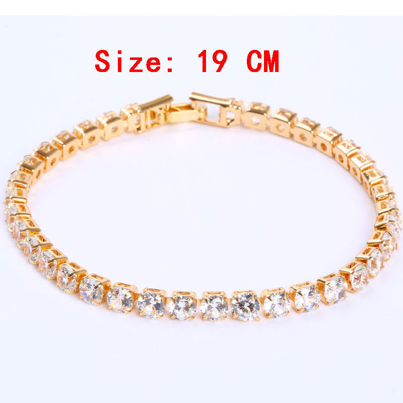 Simple Gang Drill Zircon Bracelet