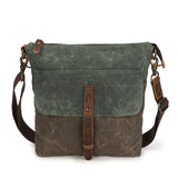 Waterproof Wax Canvas Messenger Bag - Retro Leather Satchel for Boys