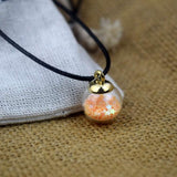 Dried Flower Starry Time Gemstone Necklace - Glass Bead Elegance - Minihomy