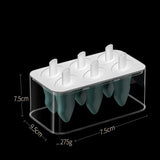 Summer Ice Cream Popsicle Molds - 6 Cube Silicone Ice Pop Maker Tray