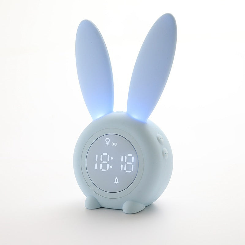 LED Digital Alarm Clock with Bunny Ear Design - Cute Rabbit Night Lamp Desk Clock - Minihomy