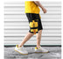 Hip hop shorts mens black casual street wear elastic shorts - Minihomy