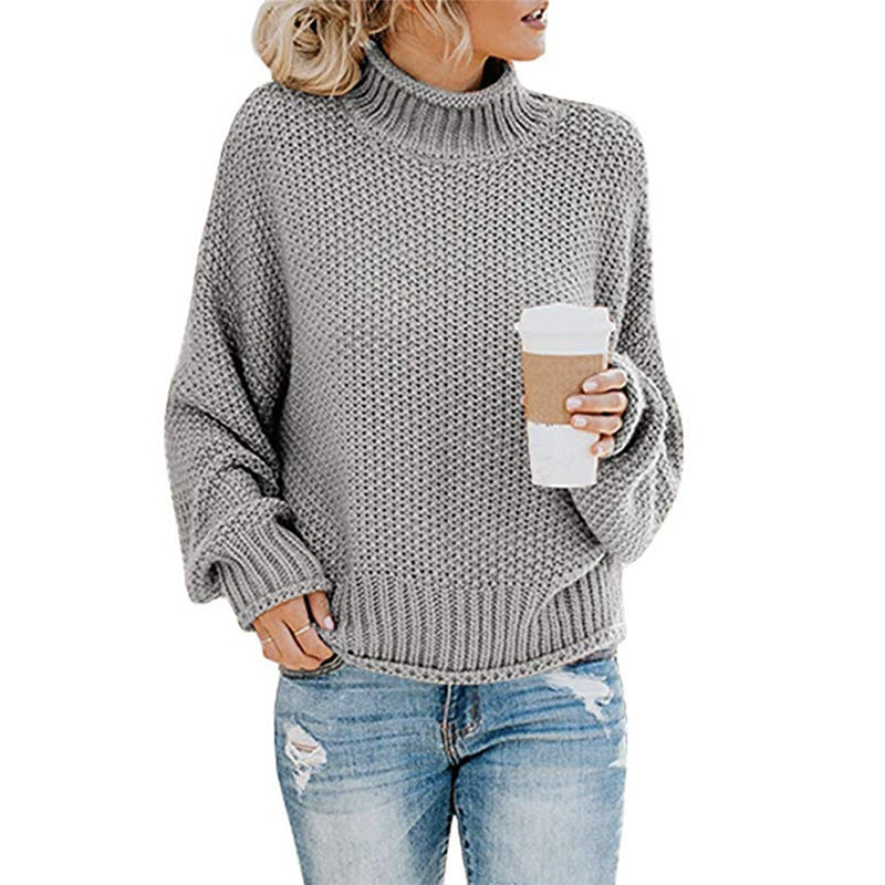 Cardigan Thick Thread Turtleneck Pullover - Minihomy