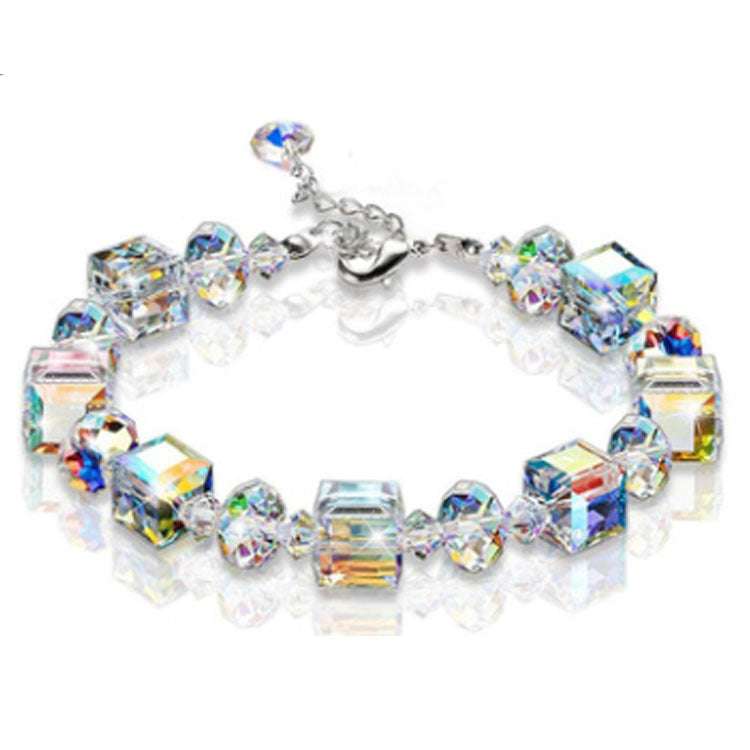 Crystal Bracelet Aurora Crystal Sugar Cube Rainbow - Minihomy