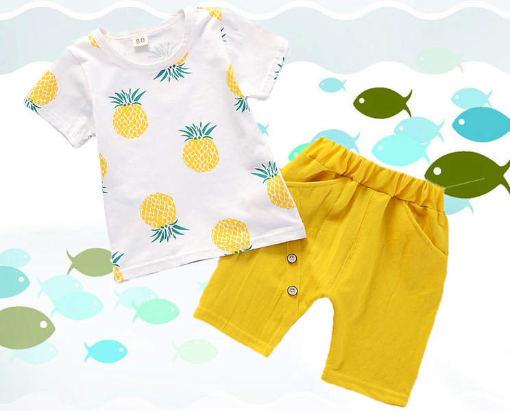 Baby summer short sleeve two-piece suit - Minihomy