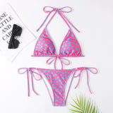 Women's Multicolor Printed Split Swimsuit Bikini: Dive into Style and Fun!