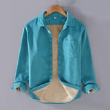 Men's Square Collar Cotton Corduroy Padded Shirt