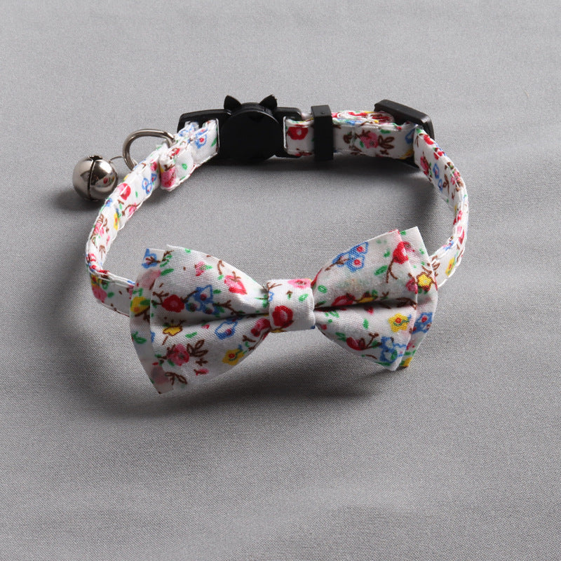 Bowknot Pet Cat Collar with Bell Adjustable Safety Kitty Bow Tie - Minihomy