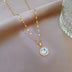 Light Luxury Full Diamond Micro Inlaid Zircon Pearl Rotating Flower Necklace - Minihomy