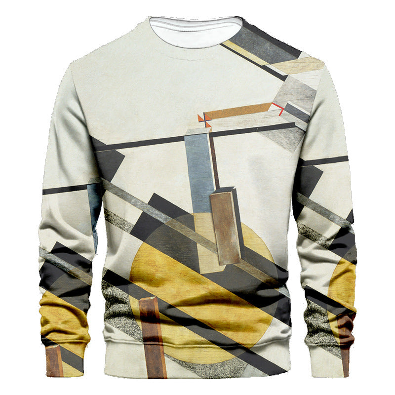 Printed Long Sleeve Casual Personality Sweater