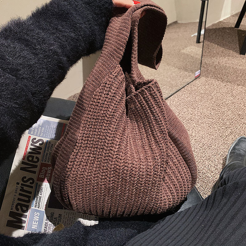 Retro Underarm Single Shoulder Woven Student Handbag