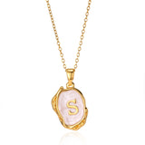 Simple 26 Letters Drop Oil Three-dimensional Necklace: Personalized Elegance