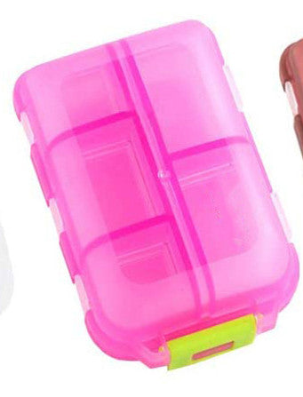 Travel Pill Organizer 10 Grid Moisture-Proof Pills Box