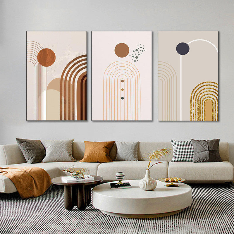 Modern Abstract Curved Canvas Painting Wall Art Poster - Minihomy