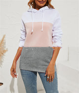 Colored Hooded Sweatshirt Long Sleeve Top