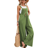 Women's Clothes Solid Color Casual Suspender Trousers Overall