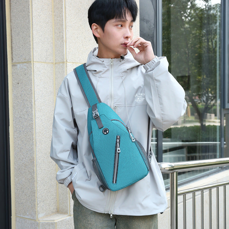 Men's Canvas Crossbody Bag - Multifunctional Chest Bag for Men