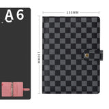 High-Grade Leather Checkered Notebook - Loose-leaf Book - Minihomy