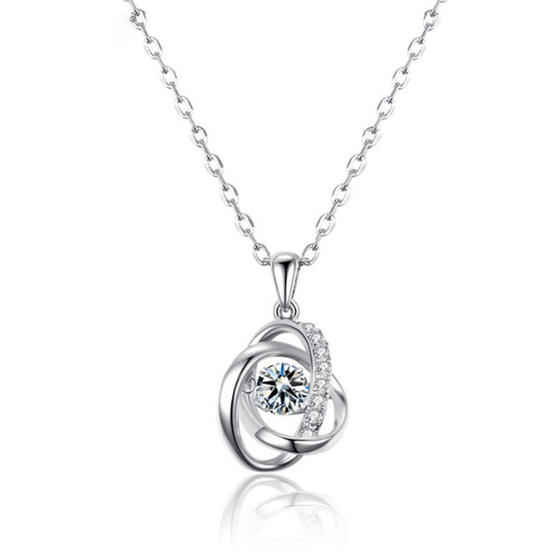 Female 925 Silver Ocean Heart Necklace