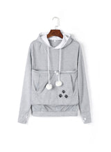 Cute Hoodies Pullover Sweatshirts With Pet Pocket for Winter Women