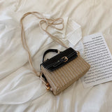 Fashion style shoulder bag women straw woven bag