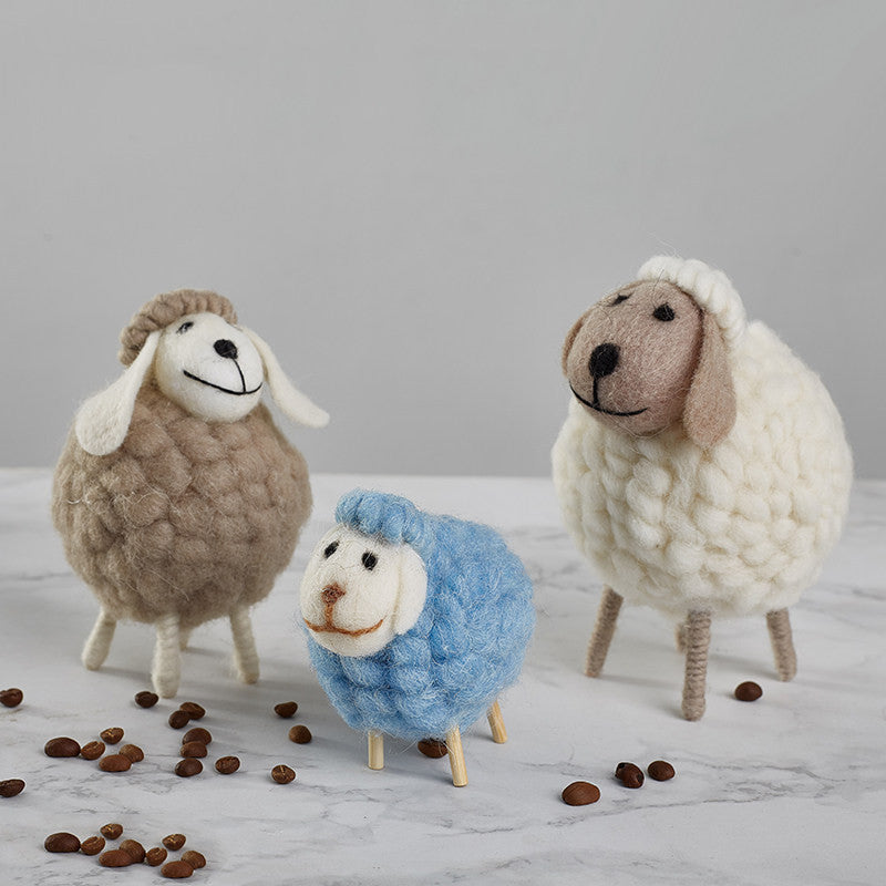 Home Decoration Felt Sheep Miniature Decoration Figurines - Holiday Party Supplies Accessories - Minihomy